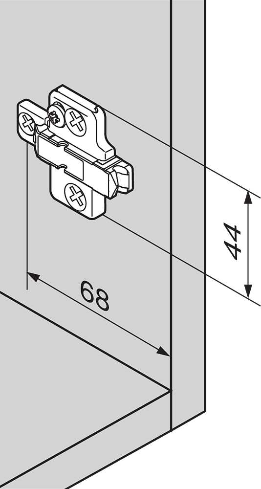 thumbnail image 2 of Blum 173L6130 Clip Cruciform Mounting Plate 3mm Spacing Steel Nickel Plated 2 of 6
