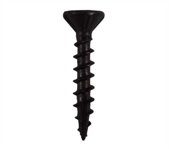QS 11955 8 x 1-1/4" Square Drive Flat Head, Type 17 Point, Black Screws 1K/Box