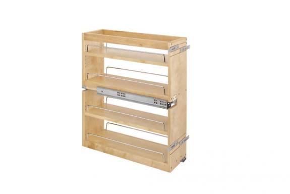 Natural Maple Bottom and Side Mount Three Shelf Pullout w/ BLUMOTION Soft-Close