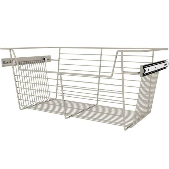 Satin Nickel 24" Pull Out Basket for 14" Closet 10" 3/pc