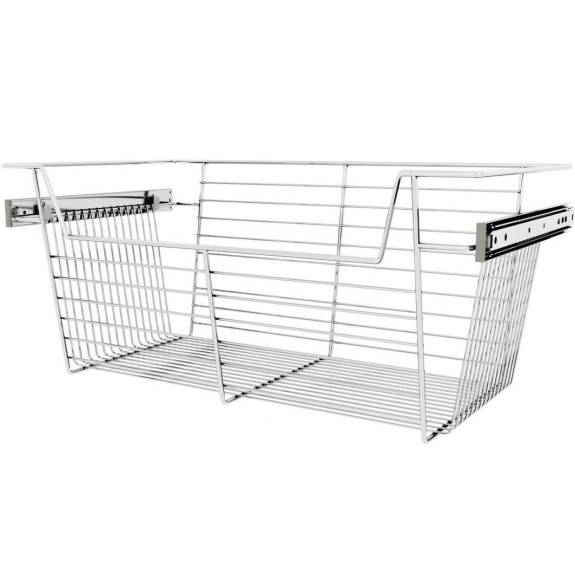 Chrome 24" Pull Out Basket for 14" Closet 10" 3/pc
