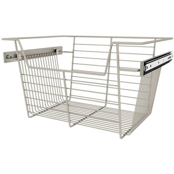 Satin Nickel 18" Pull Out Basket for 14'' Closet 10" 3/pc