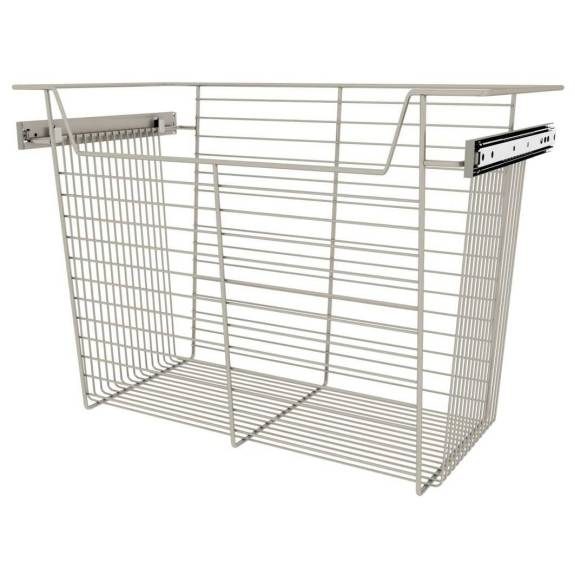 Satin Nickel 24" Pull Out Basket for 14" Closet 17" 3/pc