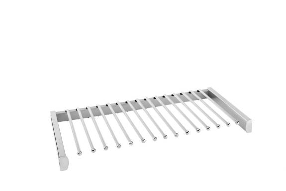 Satin Chrome 30" Pull Out Pant Rack w/ Soft Close Slides