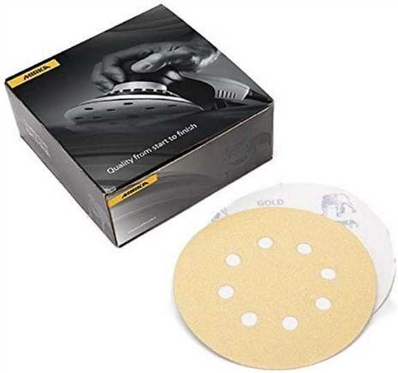 Vacuum Disc PSA Gold 5" x 8 Hole  150 Grit 100/Pkg