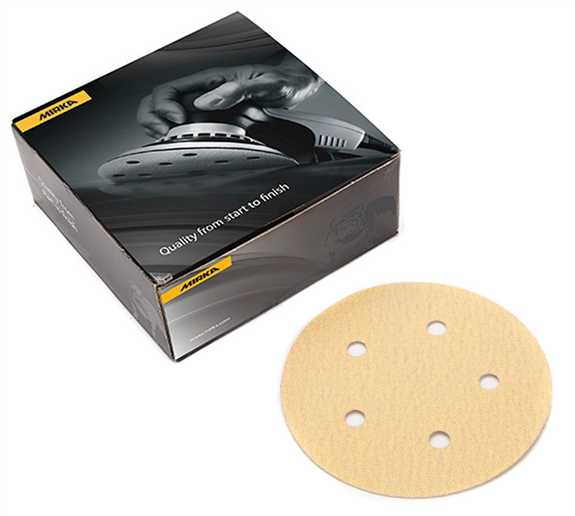 Vacuum Disc PSA Gold 5" x 5 Hole 100 Grit 100/Pkg