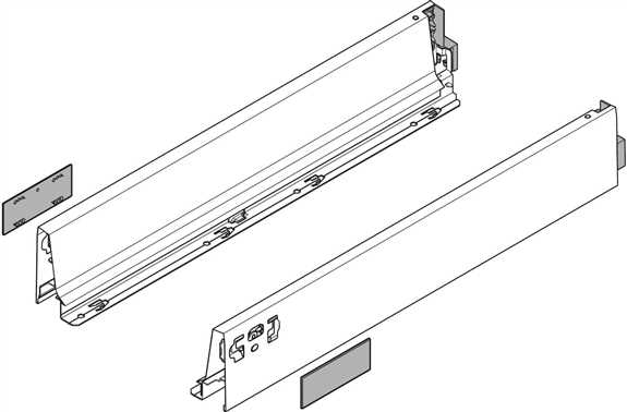 358N4002SA TANDEMBOX 16'' Grey Drawer Profile