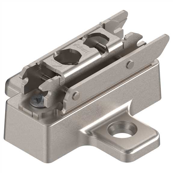 173H9130.10 CLIP Mounting Plate, Cruciform, 3mm, Steel System Screws, HA: cam, for 5/8" Recess