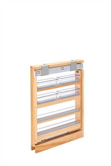 Vanity 3" Filler Pullout Organizer with Wood Adjustable Shelves