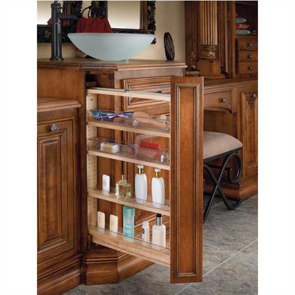 3" Filler Pullout Organizer with Wood Adjustable Shelves