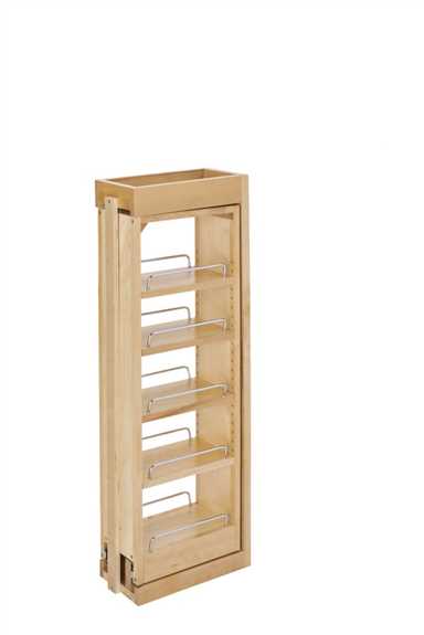 6" Filler Pullout Organizer with Wood Adjustable Shelves (33" H)