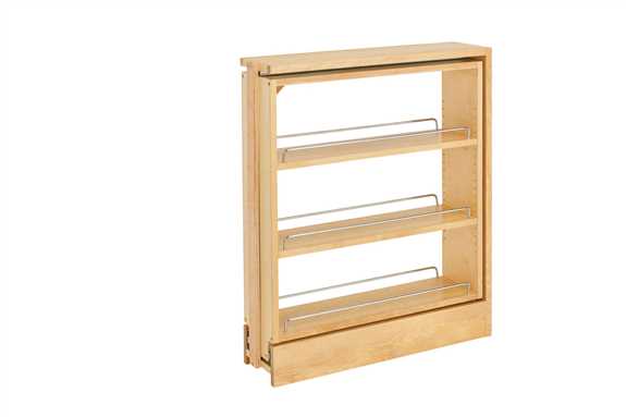 6'' Wood Base Cabinet Pullout Organizer with Upper Slide