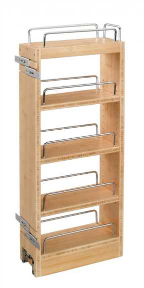 8" Cabinet Pullout Organizer with Wood Adjustable Shelves