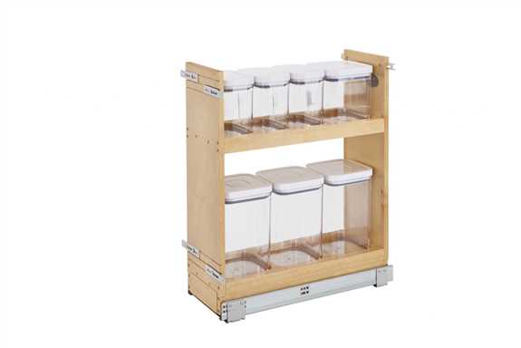9" Base Cabinet Pullout OXO Storage Organizer with Blumotion Soft-Close