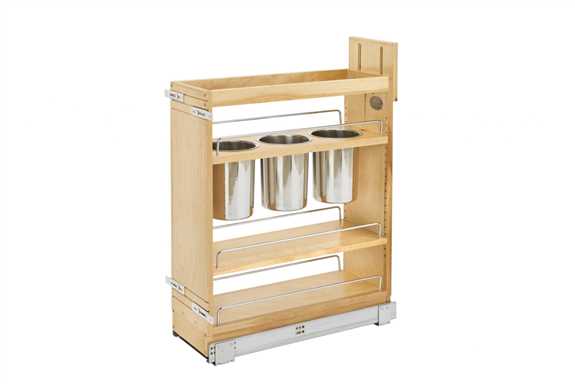 8" Base Cabinet Pullout Utensil Base Organizer Blumotion Soft-Close