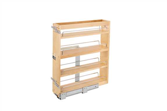 Natural Maple Bottom and Side Mount Three Shelf Pullout w/ BLUMOTION Soft-Close for Face Frame 9"