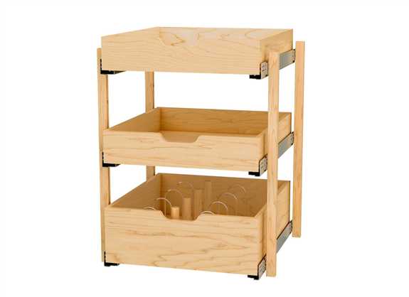 Wood Pilaster Kit 3 Drawer - Full-Height Base 24" CAB