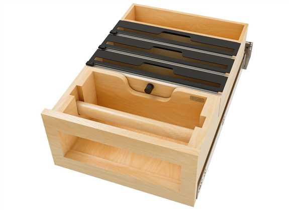 Maple Paper Towel Drawer with Cutters with Soft Close Sliders 18"