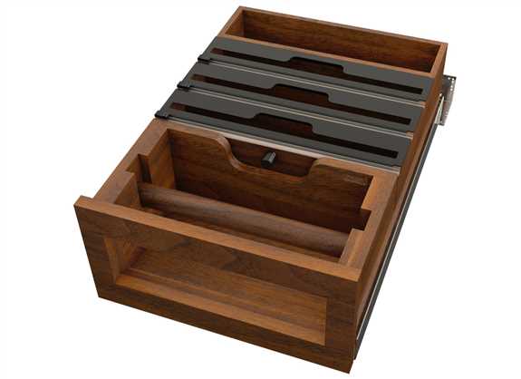 Walnut Paper Towel Drawer with Cutter with Soft Close 18"