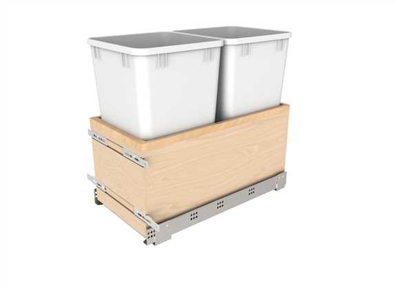 VL Double 27 Qt Wood Waste Container w/ SC Slides