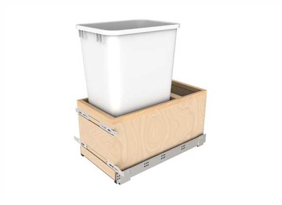 Bottom Mount Pull Out with Single White 35 qt. Container and Soft-Close Slide