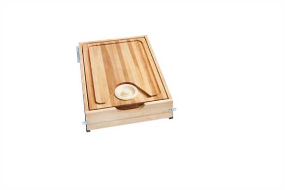 Natural Maple Cut-Out Cutting Board w/ BLUMOTION Soft-Close for Full Access 18''