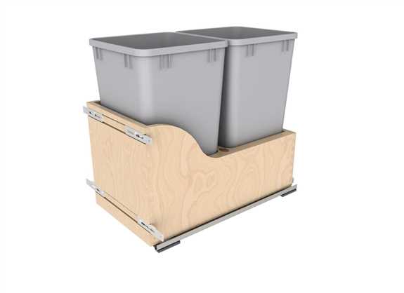 Double 27 Qt Wood Waste Container - Blum Slides