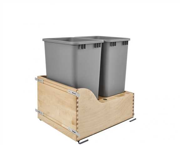 Double 50 Quart Bottom Mount Waste Container