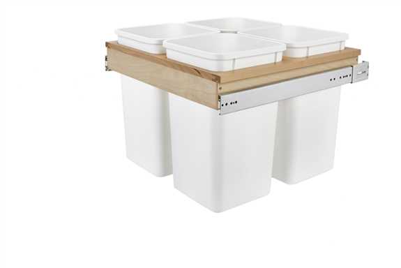 Four 27 Quart Top Mount Waste Containers