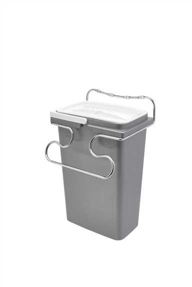 8 QT Wire Swing Out Silver Metallic Waste Container