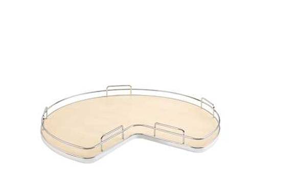 32" Single Solid Bottom Kidney Shape Lazy Susan w/Aluminum Bearing - Maple