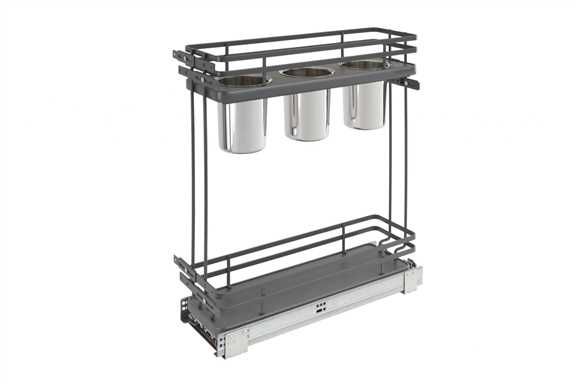 Orion Gray 3-Container Base Organizer with Soft-Close