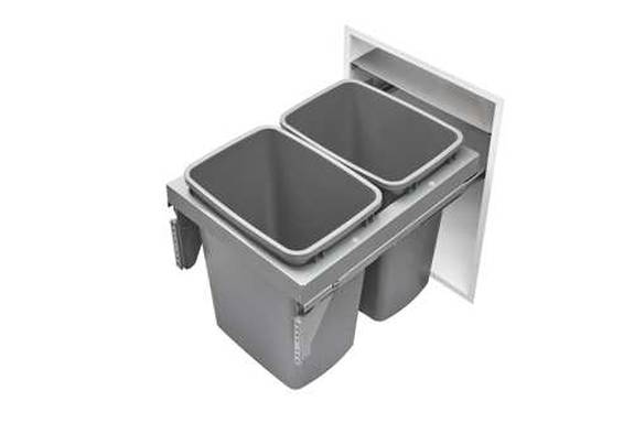 Double 35 Qt. Steel Top Mount Pullout Waste Container for Full Access Cabinets