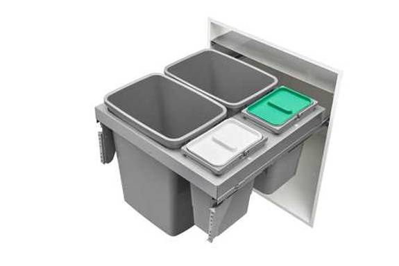 Quad Top Mount Steel Waste Containers