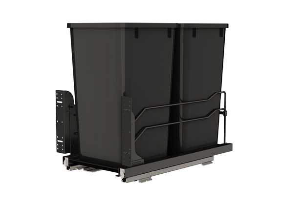53WC Black 27 Qt. Bottom Mount Pullout Waste Container with Soft Close