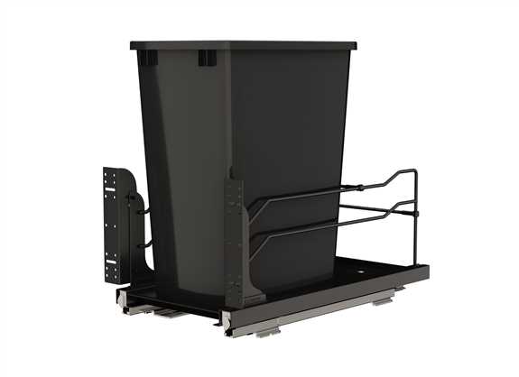 53WC Single Black 35 Qt. Bottom Mount Pullout Waste Container