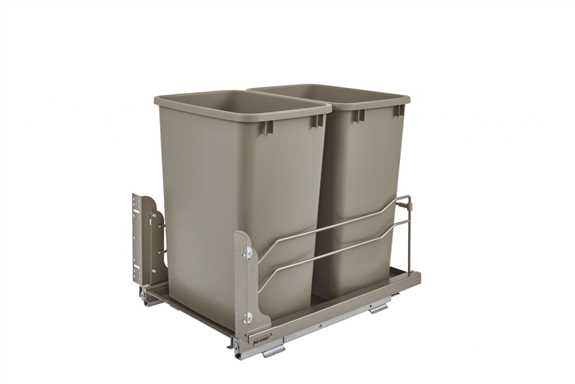 Double 35 Quart Pullout Waste Container Soft-Close