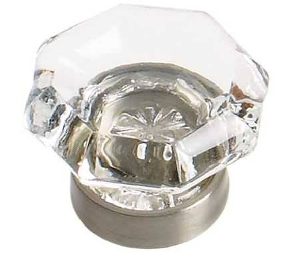 BP-55266-CG10 Traditional Classics 1-1/16" Knob - Clear Glass/Satin Nickel