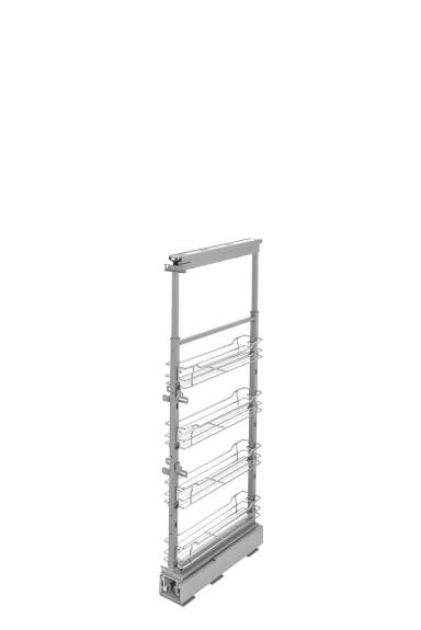 4" x 43" Soft-Close Chrome Pullout Pantry