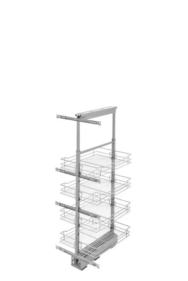 16" x 43" Soft-Close Chrome Pullout Pantry