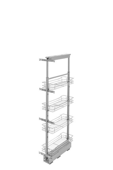 8" x 50" Soft-Close Chrome Pullout Pantry