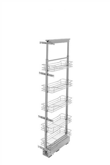 8" x 58" Soft-Close Chrome Pullout Pantry