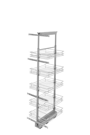 16" x 58" Soft-Close Chrome Pullout Pantry