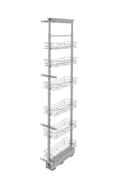 8" x 73" Soft-Close Chrome Pullout Pantry