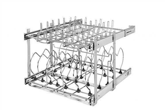 21" Base Cabinet Pullout 2 Tier Cookware Organizer