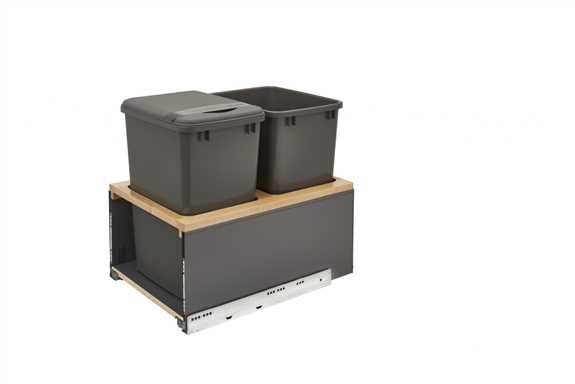 Maple Bottom Mount LEGRABOX Pullout w/Double Orion Gray 35 qt. Container