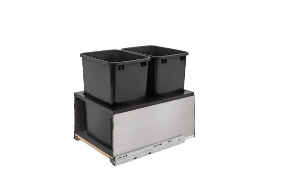 Double 35 Qt. LEGRABOX Bottom Mount Pullout Waste Container w/Soft-Close