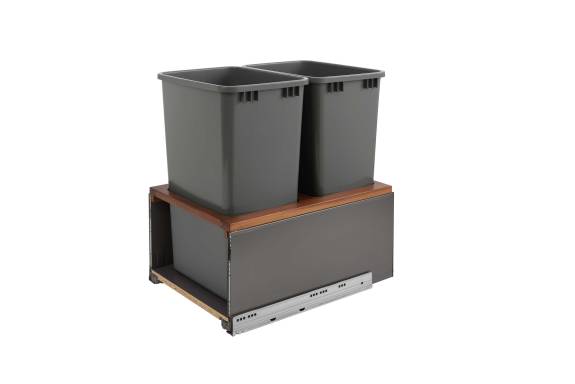 Double 50 Qt. LEGRABOX Bottom Mount Pullout Waste Container w/Soft-Close