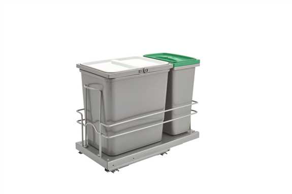 Sink Base Waste Pullout with (1) 15 L and (1) 8 L Waste Containers