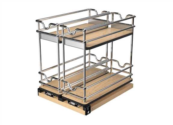 9" Two Tier Wire Upright Storage 2 Shelf Pull Out